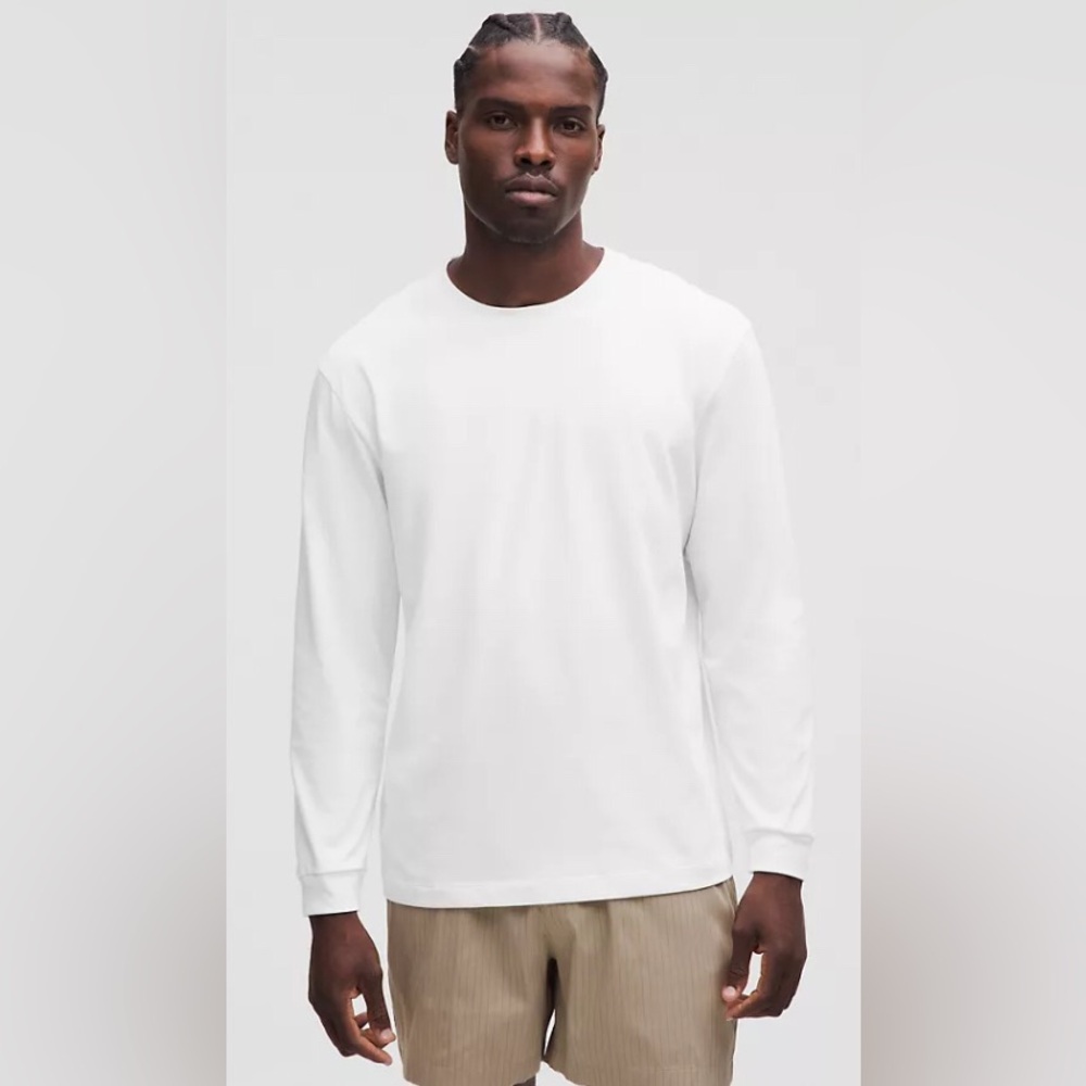 lululemon men’s heavyweight White Long Sleeve Te